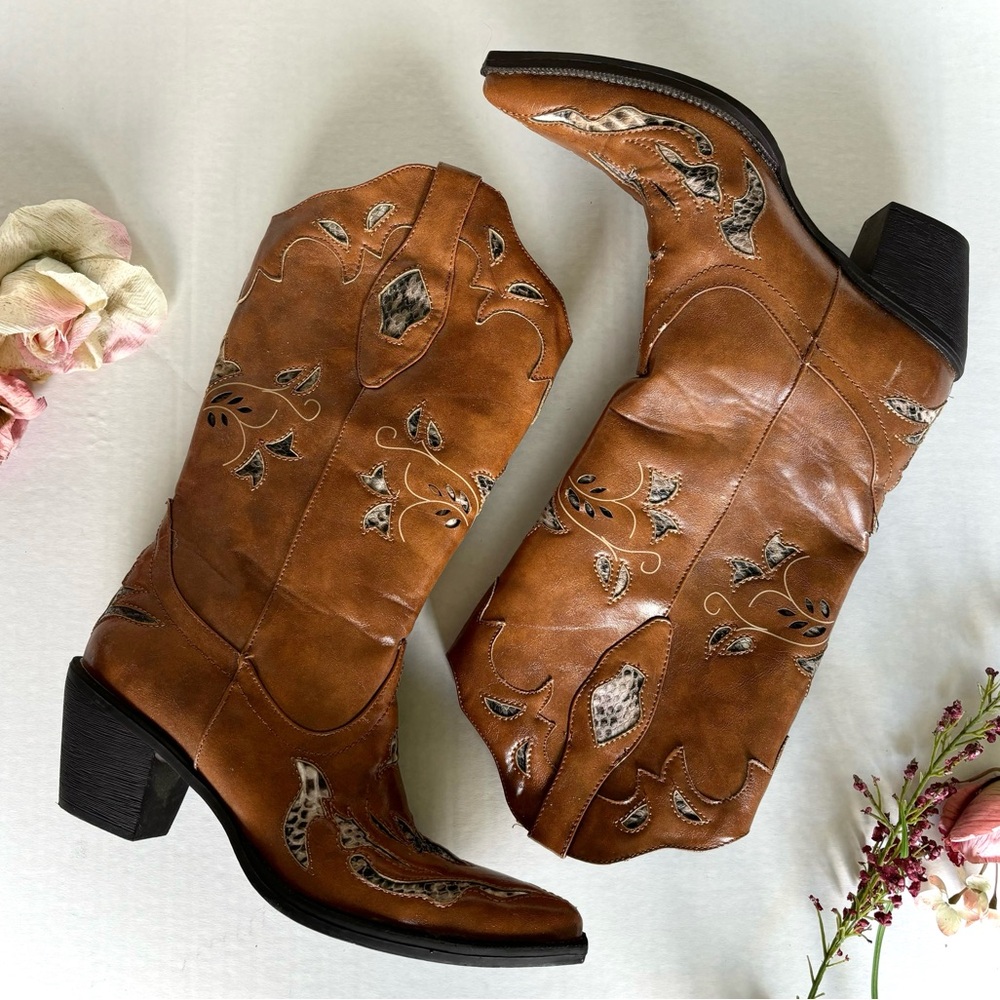 Roper Western Wear Floral Cowboy Boots